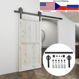 4.9FT/6FT/6.6FT Carbon steel black interior big wheel barn sliding door hardware