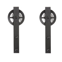 4.9FT/6FT/6.6FT Carbon steel black interior big wheel barn sliding door hardware