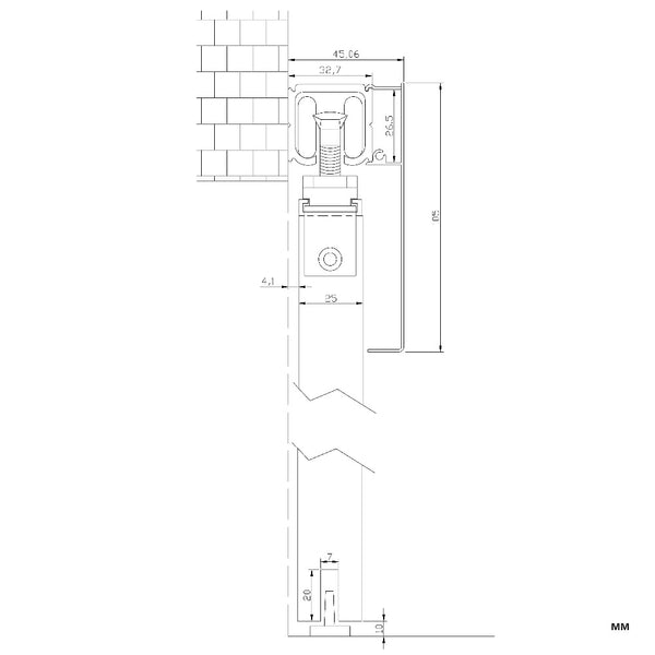 6.6 FT Aluminium alloy brushed interior wood barn sliding door hardware hidden track with Decorative Cover