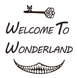 Alice in Wonderland Wall Sticker Art Decor Welcome To Alice in Wonderland Wall Decals Kids Room Wall Door Decoration