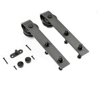 DIYHD 5FT-10FT Rustic Black Classic Sliding Barn Door Hardware Barn Wood Door Sliding Track Kit