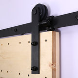 LWZH 6ft 7ft 8ft 9ft Sliding Barn Door Hardware Kit Top Mounted Hanger Track Black Steel Closet Door Roller Rail for Single Door