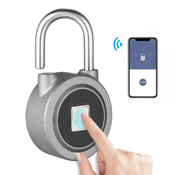 Fingerprint Smart Keyless Lock Waterproof APP Button Password Unlock Anti-Theft Padlock Door Lock